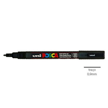 Marcador Uniball Posca PC-3M 0,9mm Preto (24) 1un