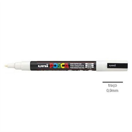 Marcador Uniball Posca PC-3M 0,9mm Branco (1) 1un