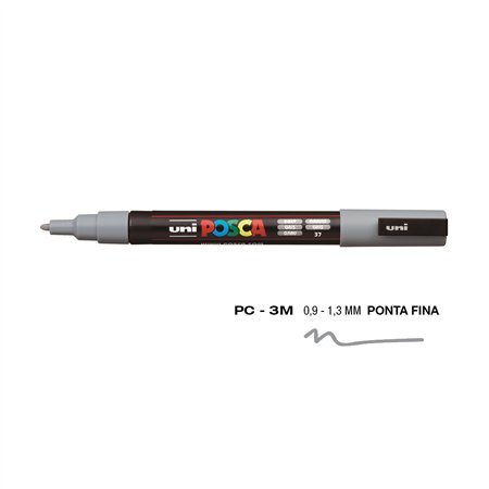 Marcador Uniball Posca PC-3M 0,9mm Cinza (37) 1un