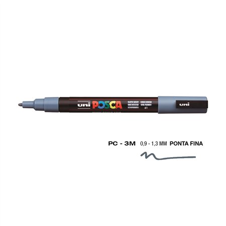 Marcador Uniball Posca PC-3M 0,9mm Cinza Slate (61) 1un