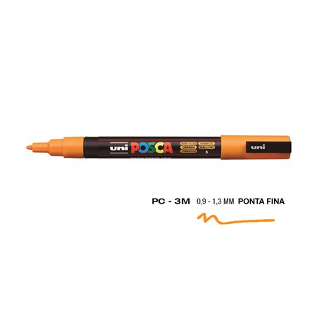 Marcador Uniball Posca PC-3M 0,9mm Amarelo Brilhante (3) 1un