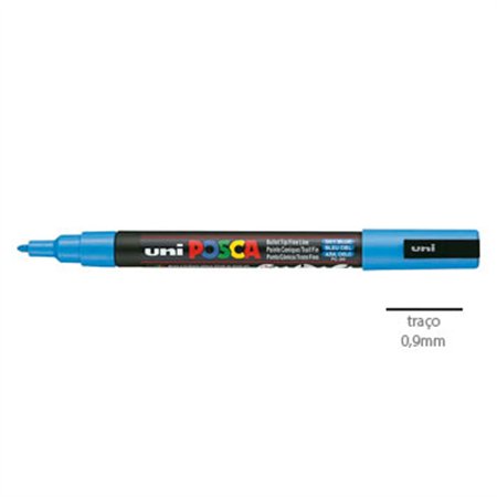 Marcador Uniball Posca PC-3M 0,9mm Azul Céu (48) 1un