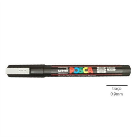 Marcador Uniball Posca PC-3M 0,9mm Prata (26) 1un