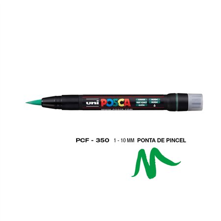 Marcador Uniball Posca PCF-350 1-10mm Verde (6) 1un