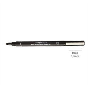 Marcador Fino Uniball Calibrado PIN 0,3mm Preto 1un