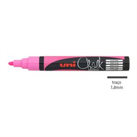 Marcador Giz UNI PWE-5M 1,8-2,5mm Rosa Fluorescente 1un