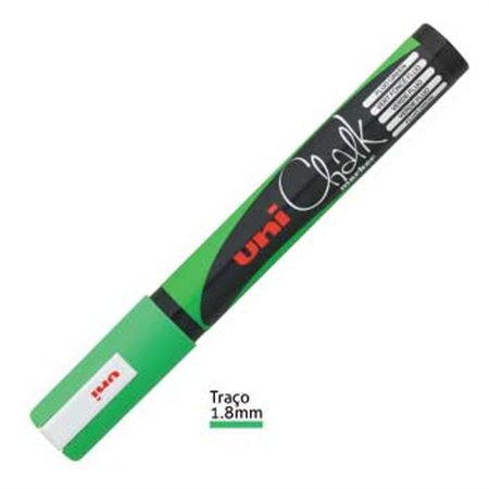 Marcador Giz UNI PWE-5M 1,8-2,5mm Verde Fluorescente 1un