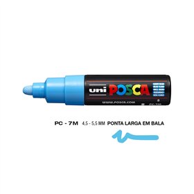 Marcador Uniball Posca PC-7M 4,5mm Azul Claro (8) 1un