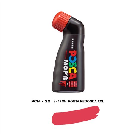 Marcador Uniball Posca MopR PCM-22 19mm Vermelho (15) 1un