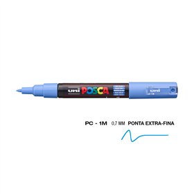 Marcador Uniball Posca PC-1M 0,7mm Azul Céu (48) 1un
