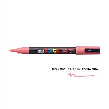 Marcador Uniball Posca PC-3M 0,9mm Rosa Coral (66) 1un