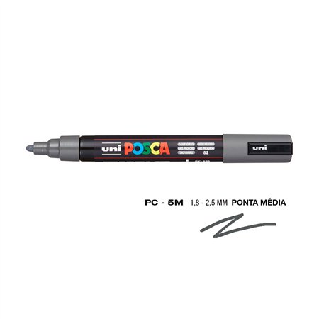 Marcador Uniball Posca PC-5M 1,8mm Cinzento Prof (82) 1un