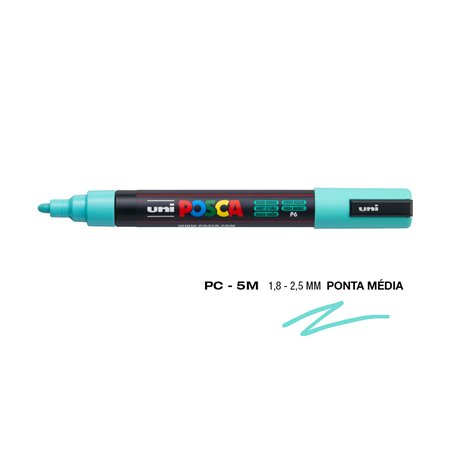 Marcador Uniball Posca PC-5M 1,8mm Verde Aqua (P6) 1un