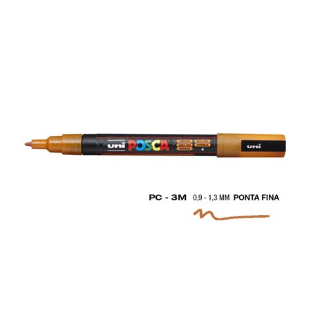 Marcador Uniball Posca PC-3ML 0,9mm Laranja Glitter (L6) 1un