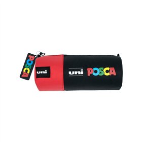 Estojo Redondo Verm c/Marcadores Sortidos Uniball Posca 12un