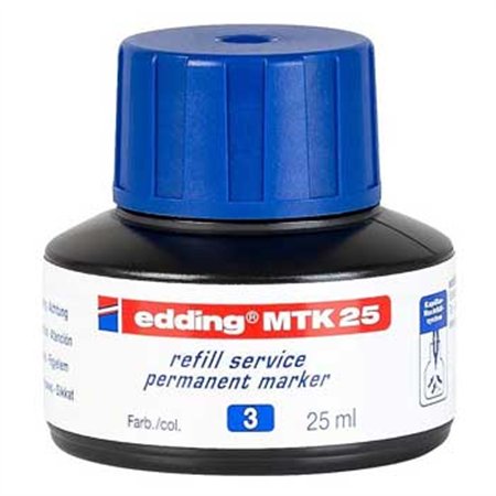 Recarga p/Marcador Permanente Grosso Edding MTK 25ml Azul 1u