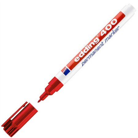 Marcador Permanente Médio Edding 400 1mm Vermelho 1un