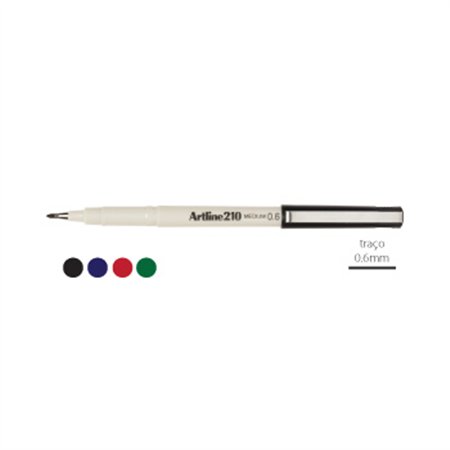 Marcador Médio Artline 210 0,6mm Preto 1un