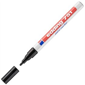 Marcador Permanente Médio Edding 751 1-2mm Preto 1un