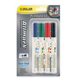 Marcador Permanente Grosso Allmark UMS2 2mm 4 Cores 4un