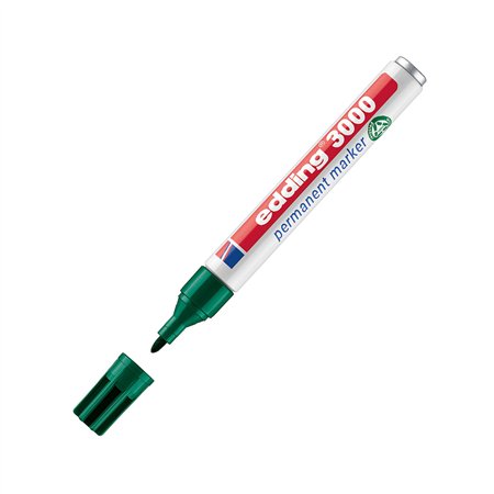 Marcador Permanente Grosso Edding 3000 1,5-3mm Verde 1un