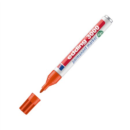 Marcador Permanente Grosso Edding 3000 1,5-3mm Laranja 1un