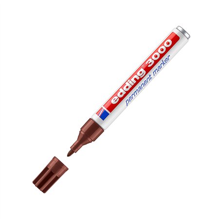 Marcador Permanente Grosso Edding 3000 1,5-3mm Castanho 1un
