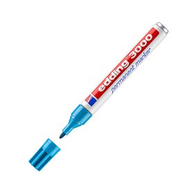 Marcador Permanente Grosso Edding 3000 1,5-3mm AzulClaro 1un