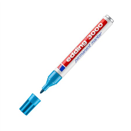 Marcador Permanente Grosso Edding 3000 1,5-3mm AzulClaro 1un