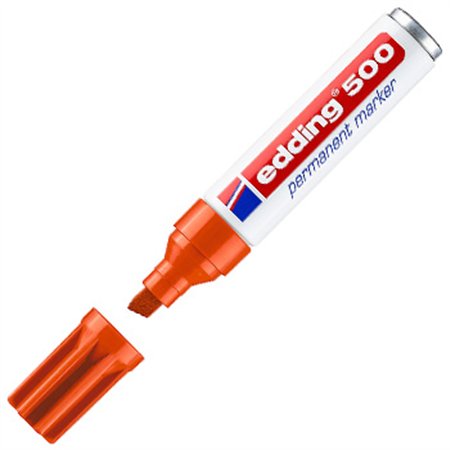 Marcador Permanente Grosso Edding 500 2-7mm Laranja 1un