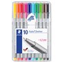 Marcador Fino Staedtler Triplus 334 0,3mm 10 Cores 10un
