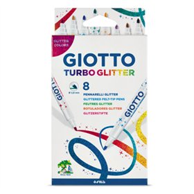 Marcador Feltro  08un Giotto Turbo Glitter