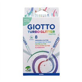 Marcador Feltro  08un Giotto Turbo Glitter Pastel