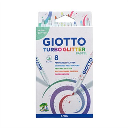 Marcador Feltro  08un Giotto Turbo Glitter Pastel