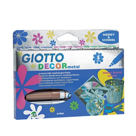 Marcador Pintura Giotto Decor Metal Cx 5 Cores Sortidas