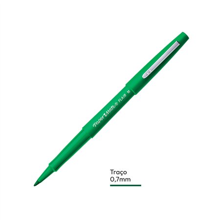 Marcador Médio Paper Mate Flair 0,7mm Verde 1un