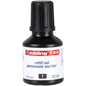 Recarga Marcadores Permanentes Edding T-25 30ml Preto
