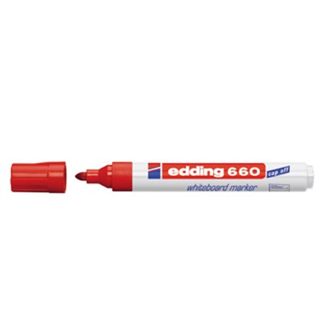 Marcador Quadros Brancos Recarregável Edding 660 Vermelho 1u
