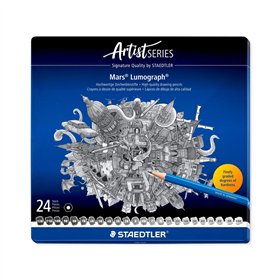 Lápis Grafite 100 G24 STAEDTLER Mars Lumograph Cx Metal 24un