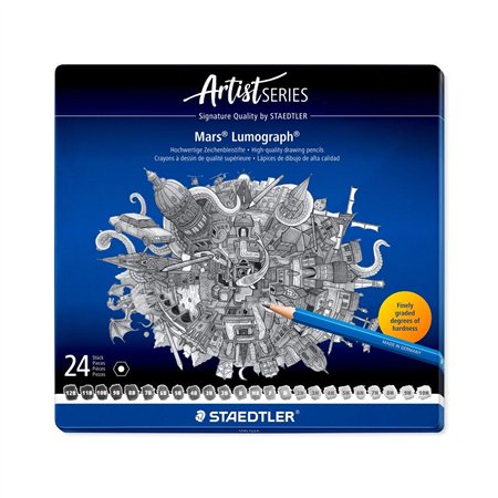 Lápis Grafite 100 G24 STAEDTLER Mars Lumograph Cx Metal 24un