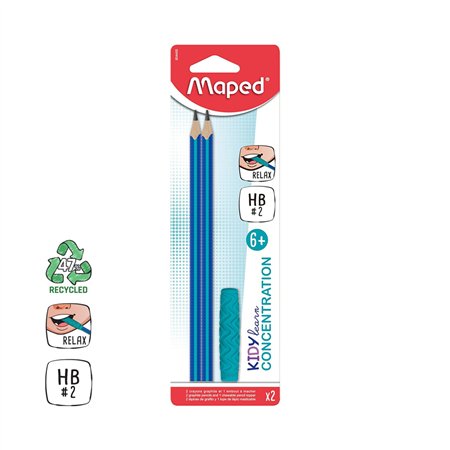 Lápis Grafite 2HB Maped Kidy Learn Concentration 2un