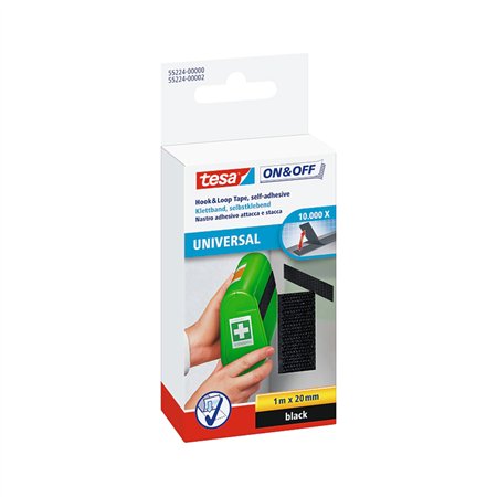 Fita Fixação Velcro Colar Tesa 20mmx1m Preto