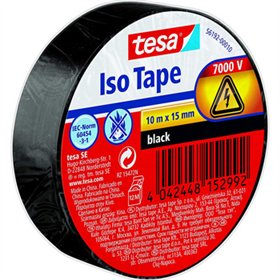 Fita Adesiva Tesa Isolamento Elétrico 15mmx10m Preto