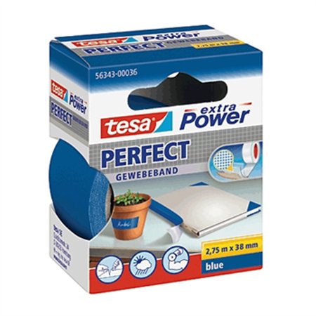 Fita Adesiva Tecido 38mmx2.75m Extra Power Tesa Azul