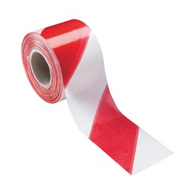 Fita Não Adesiva Sinalização Branco/Vermelho 70mmx200m 1un