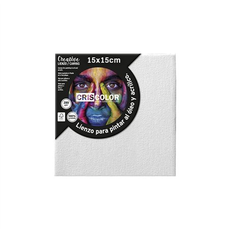Tela 15x15cm Moldura Madeira 100% Algodão 1un