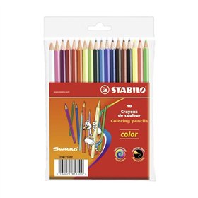 Lápis Cor 18un Carteira Plástica Stabilo Color 18cm