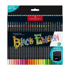 Lápis Cor 50un Cx Cartão Faber-Castell Black Edition 18cm
