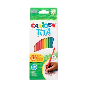 Lápis Cor 12un Cx Cartão Carioca Tita 18cm