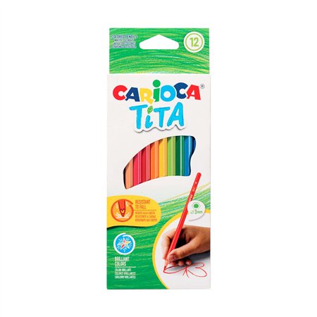 Lápis Cor 12un Cx Cartão Carioca Tita 18cm